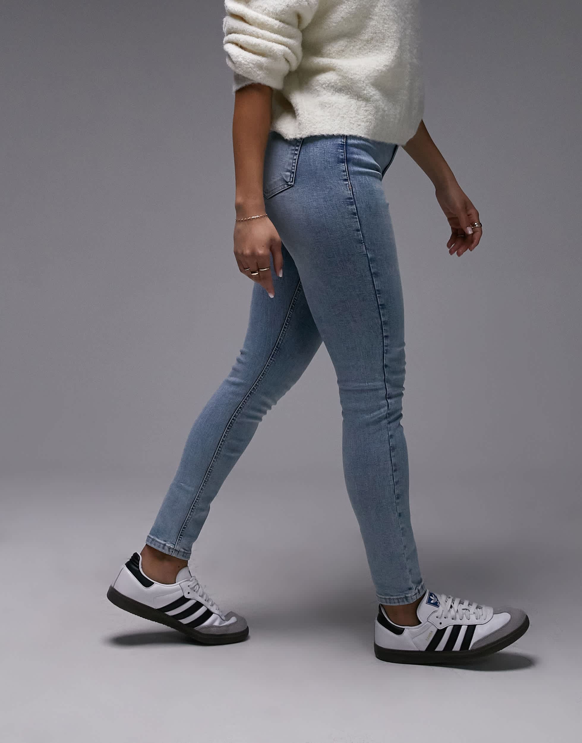 Topshop Hourglass Jamie High-Rise-Skinny-Jeans in Bleiche