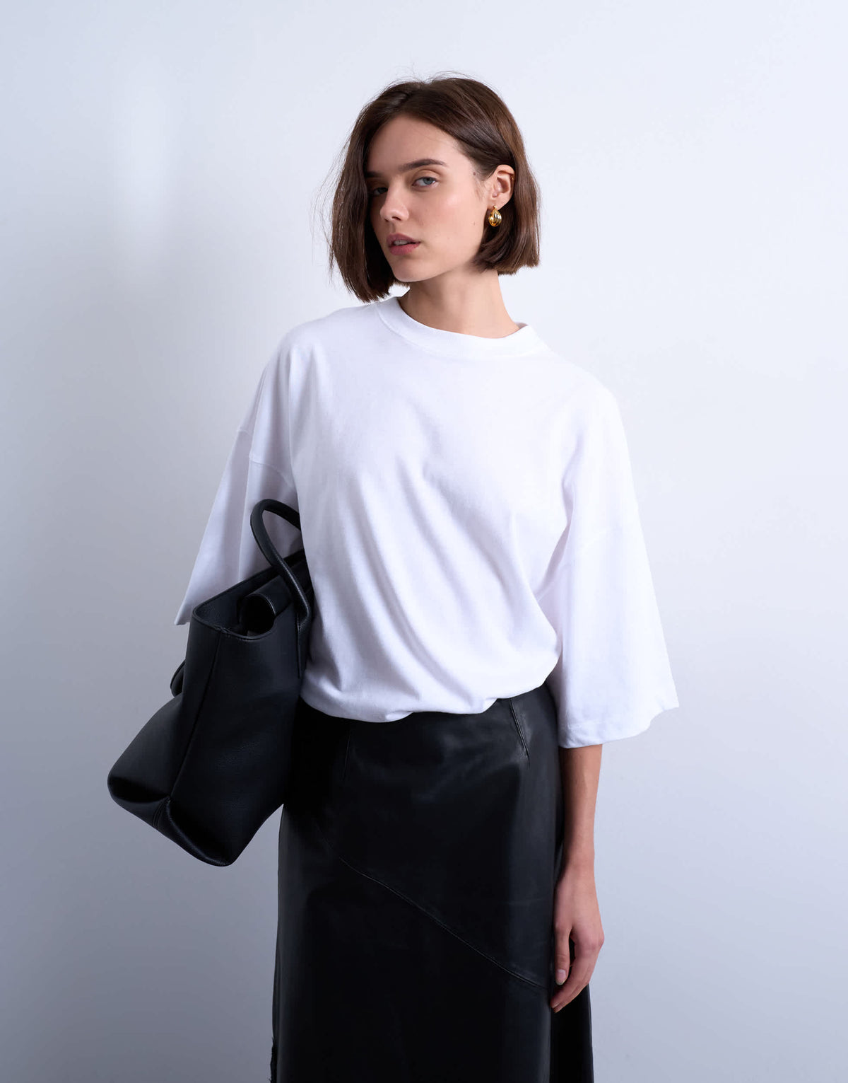 Topshop oversized drop shoulder tee in white