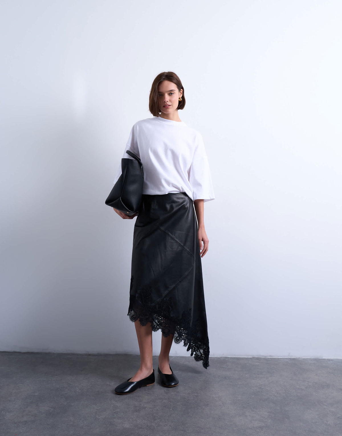 Topshop oversized drop shoulder tee in white