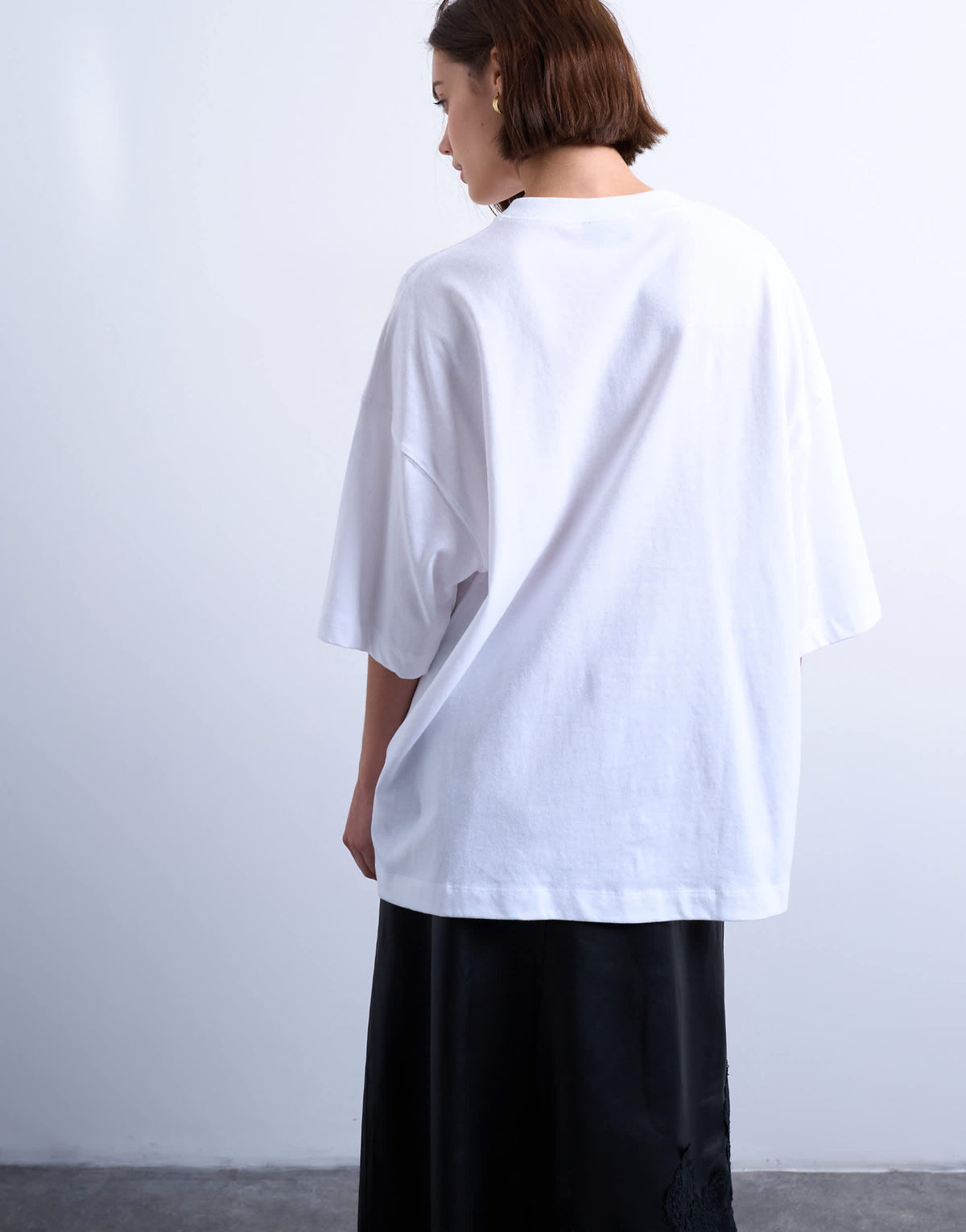 Topshop oversized drop shoulder tee in white