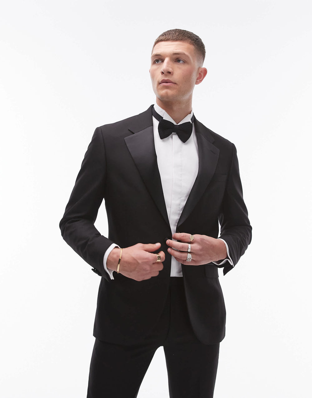 Topman Skinny Tux Smokingjacke in Schwarz