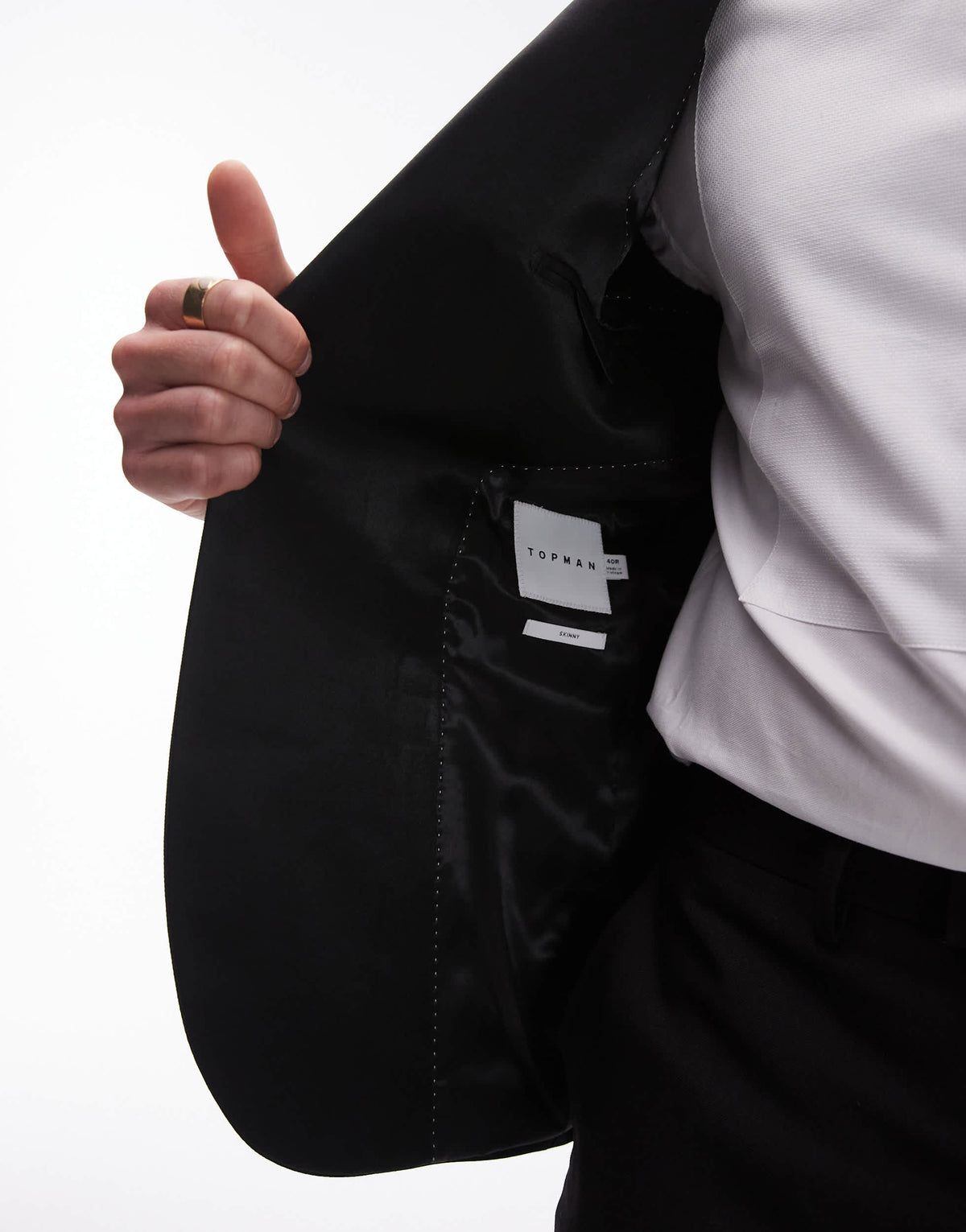 Topman skinny tux suit jacket in black