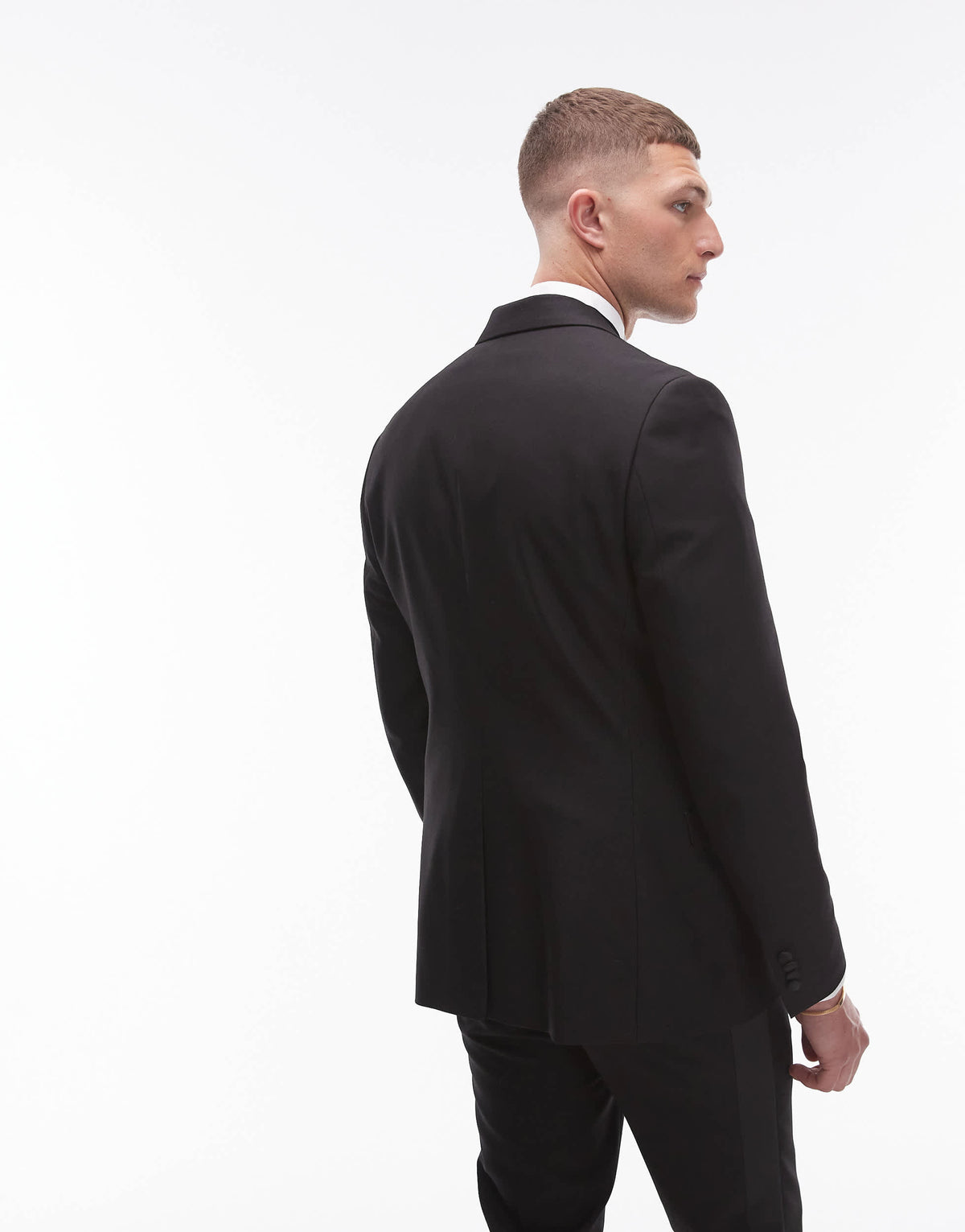 Topman skinny tux suit jacket in black