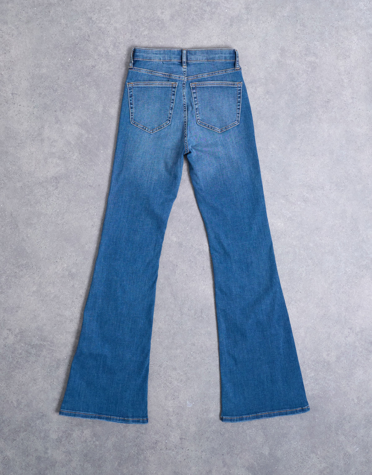 Topshop Hourglass Jamie Flare high rise jeans in vintage blue