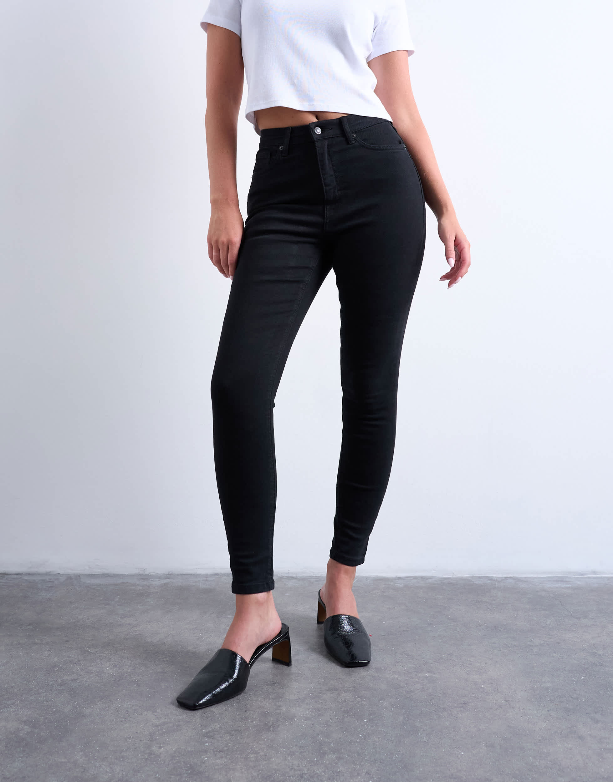 Topshop Hourglass Jamie high rise skinny jean in black