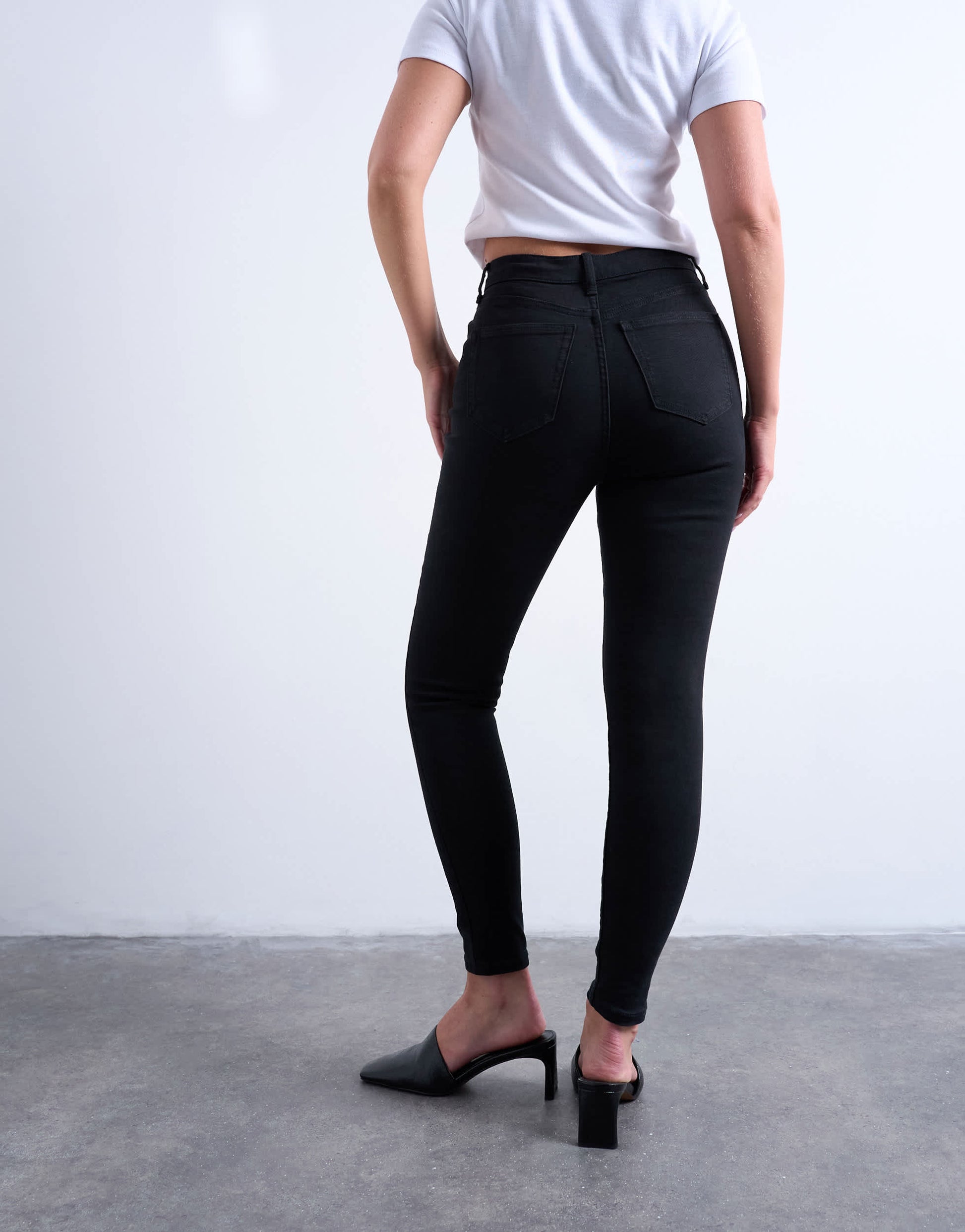 Topshop Hourglass Jamie high rise skinny jean in black