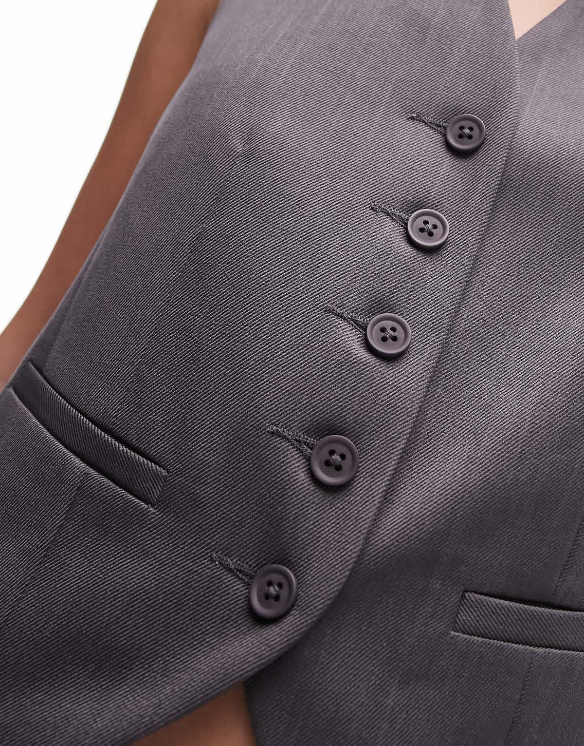 Topshop slim fit tailored waistcoat in grey