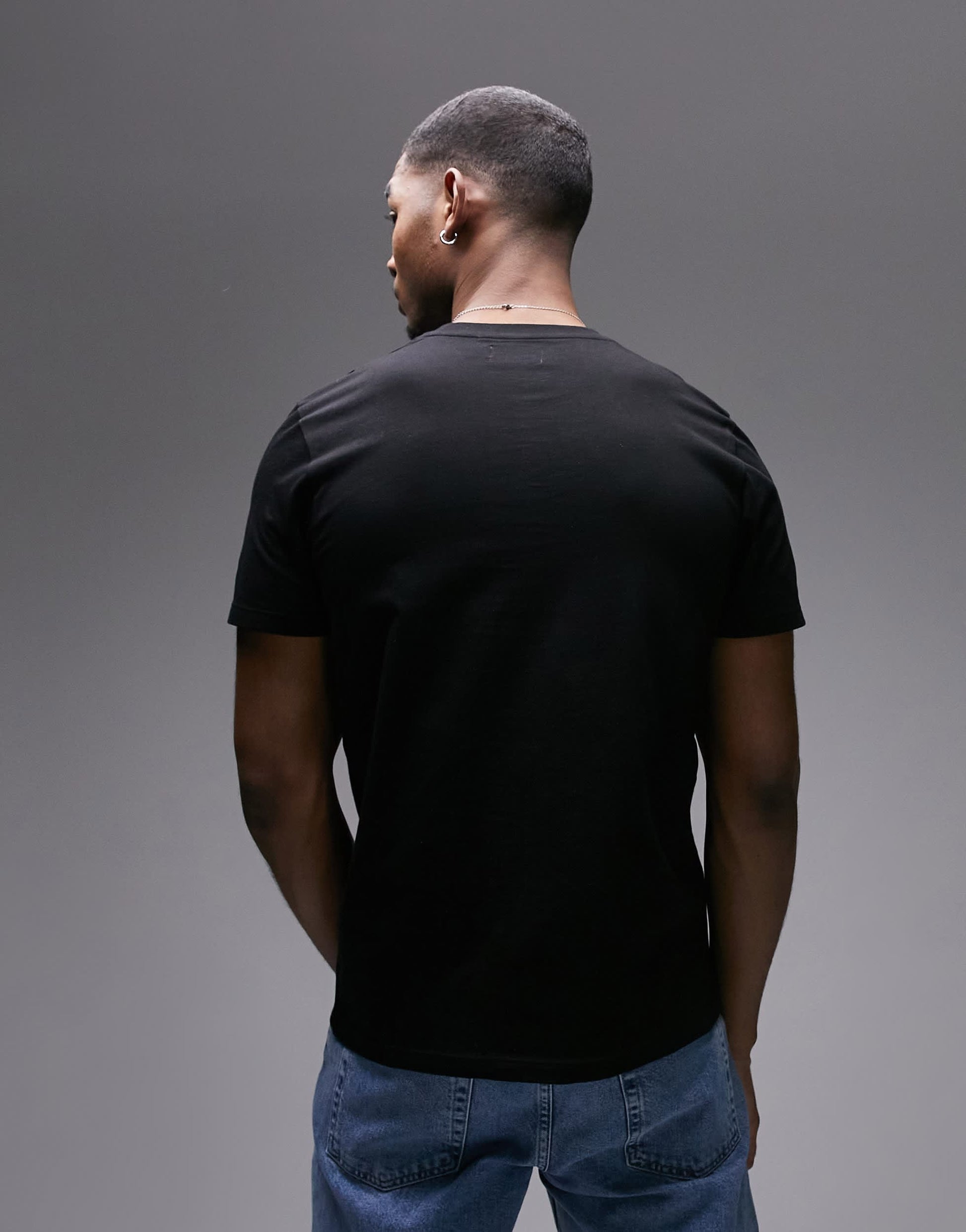 Topman classic fit t-shirt in black