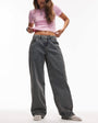 Topshop Hourglass Cinch relaxed jean in blue grey 