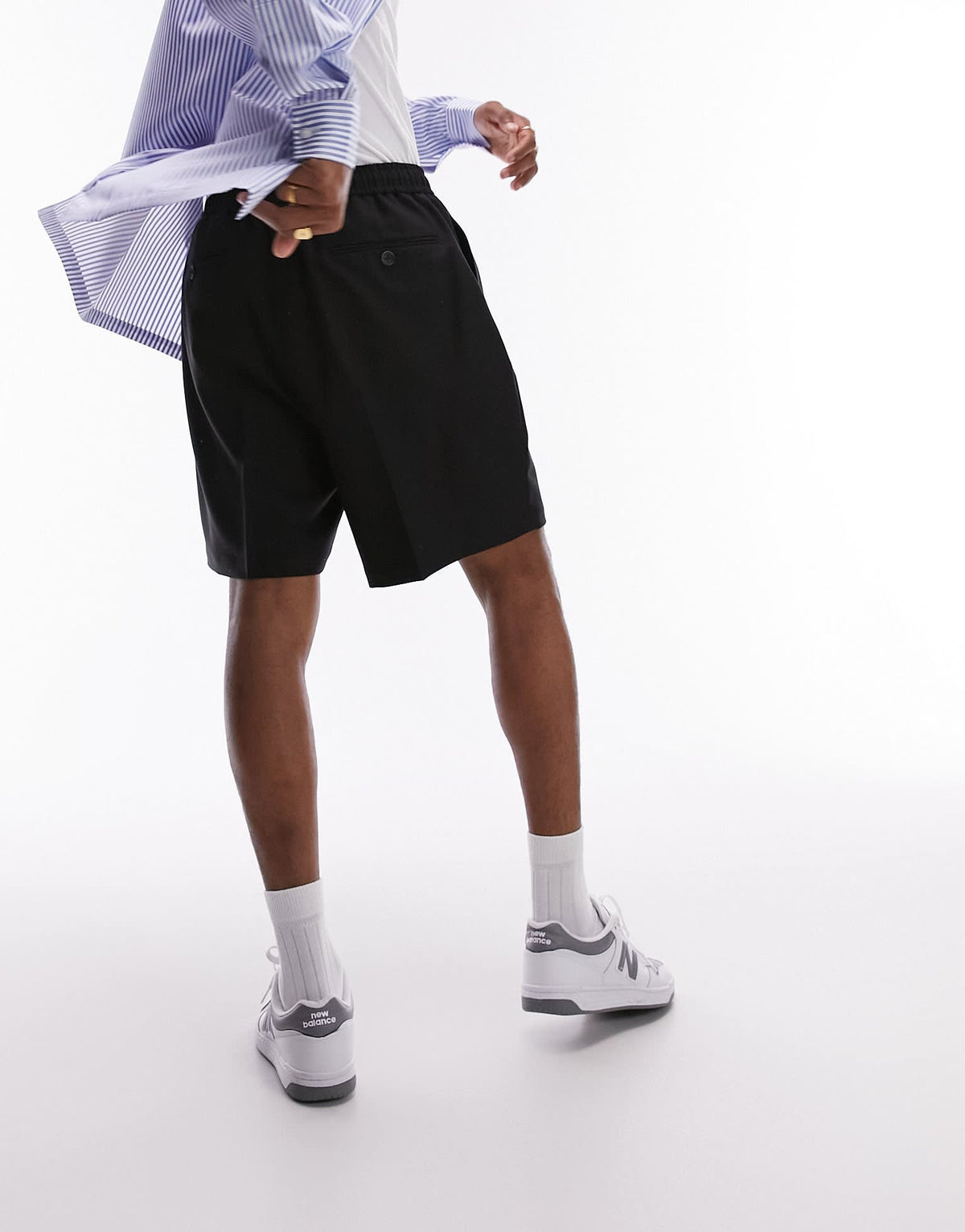 Topman wide leg short in black 