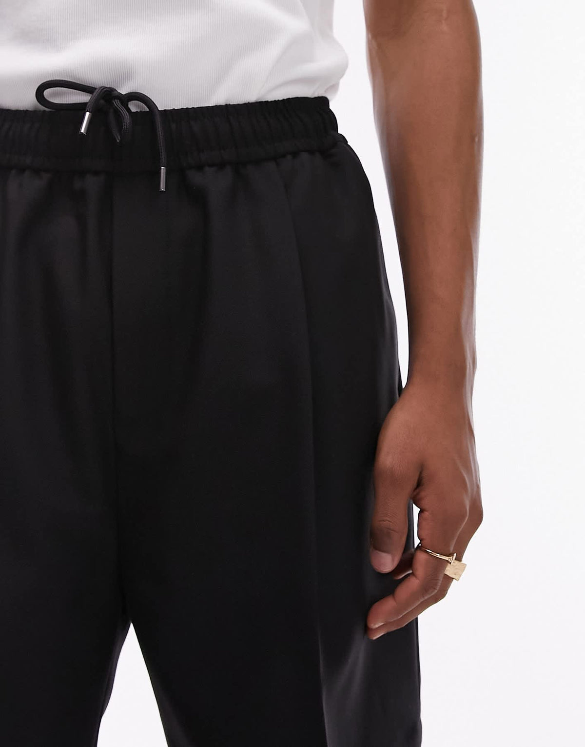 Topman wide leg short in black 
