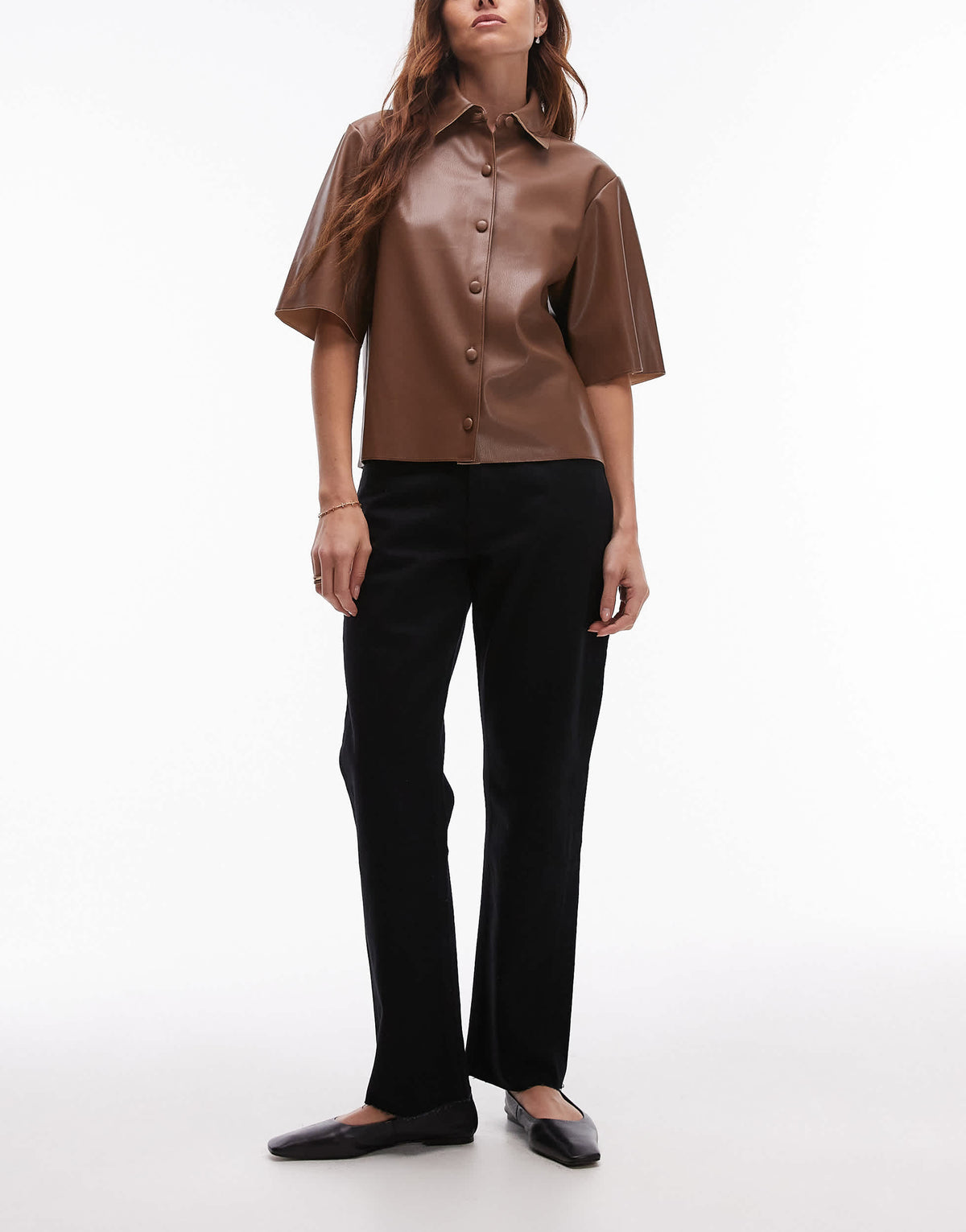 Topshop mid rise straight cropped jean with raw hems in black