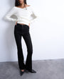 Topshop Jamie flare high rise jean in black