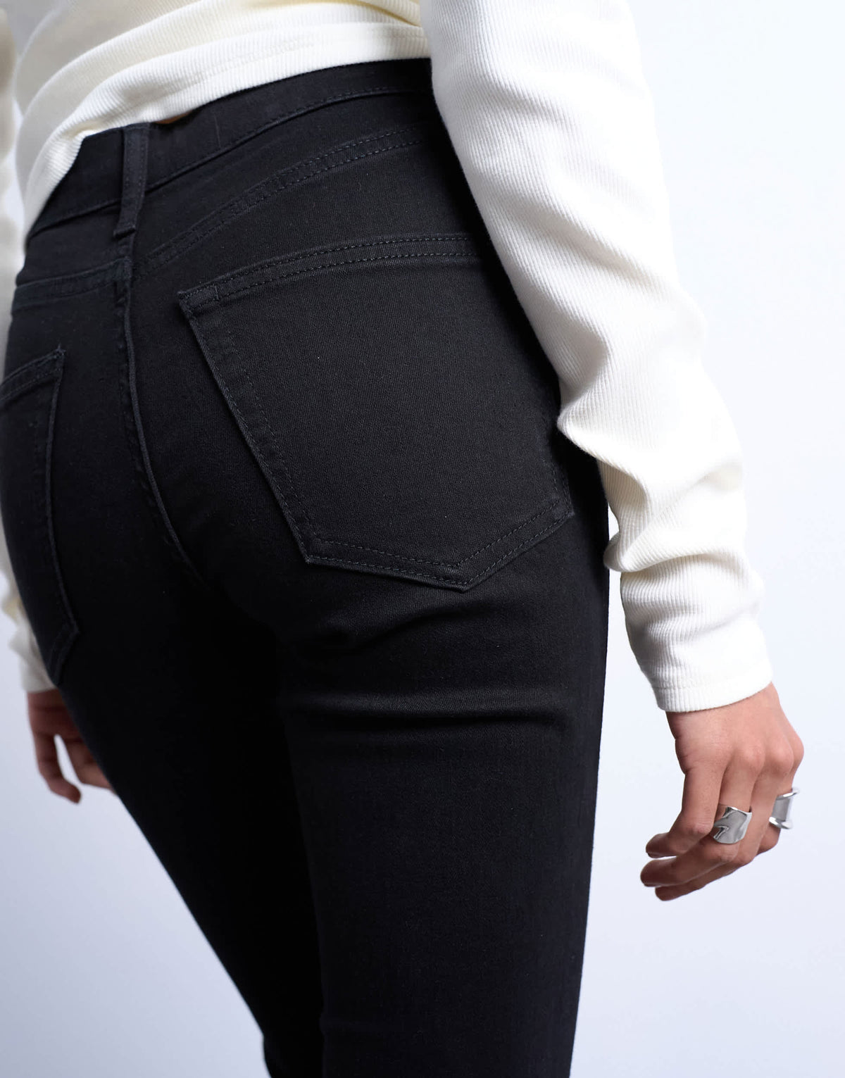Topshop Jamie flare high rise jean in black