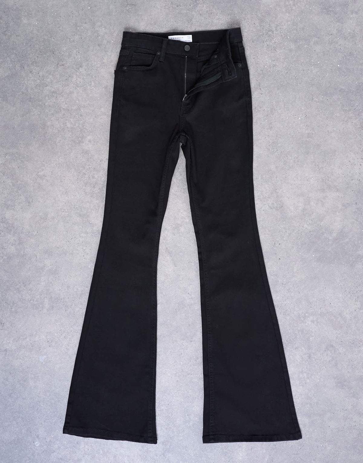 Topshop Jamie flare high rise jean in black