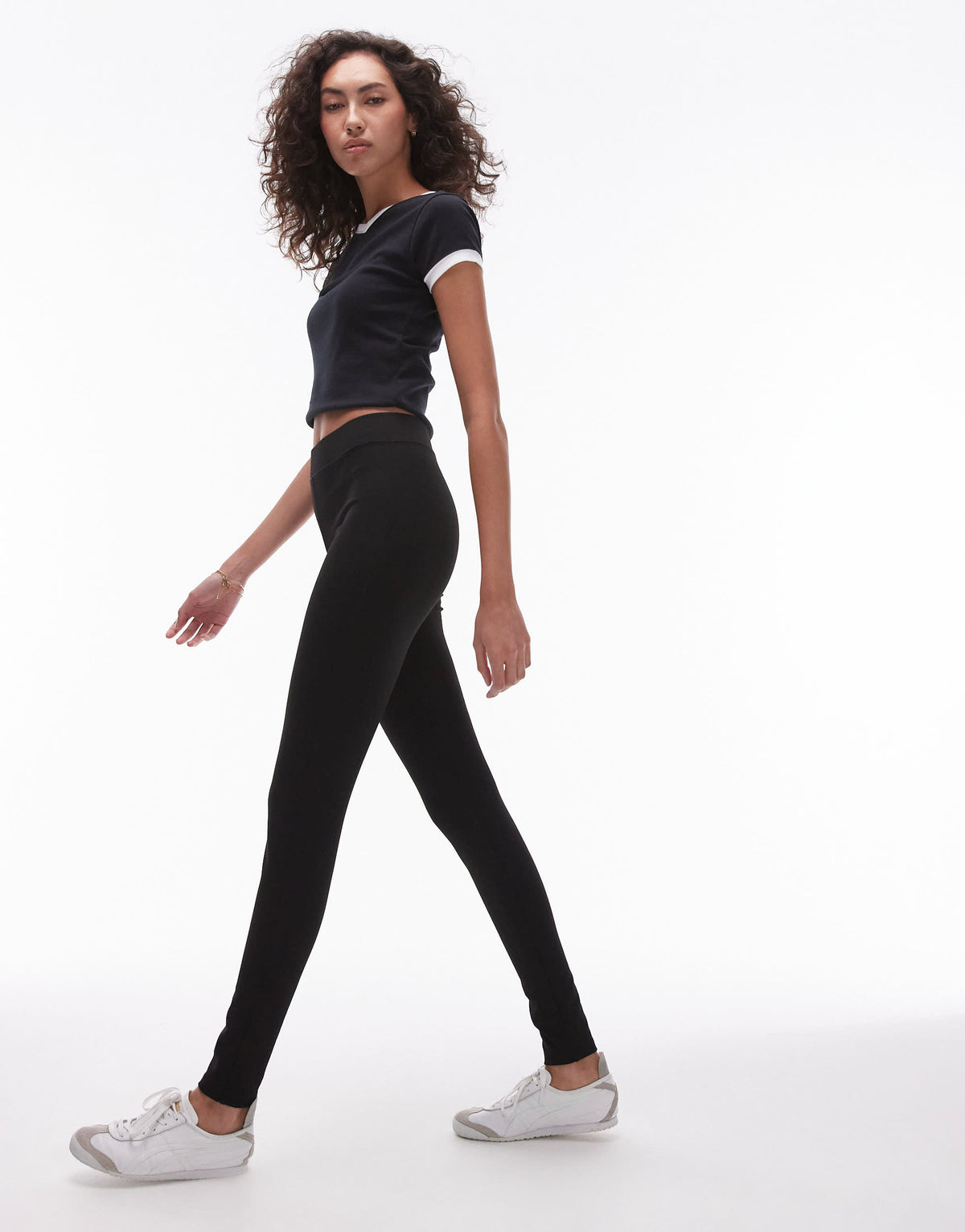 Topshop Tall full length heavy weight legging in black