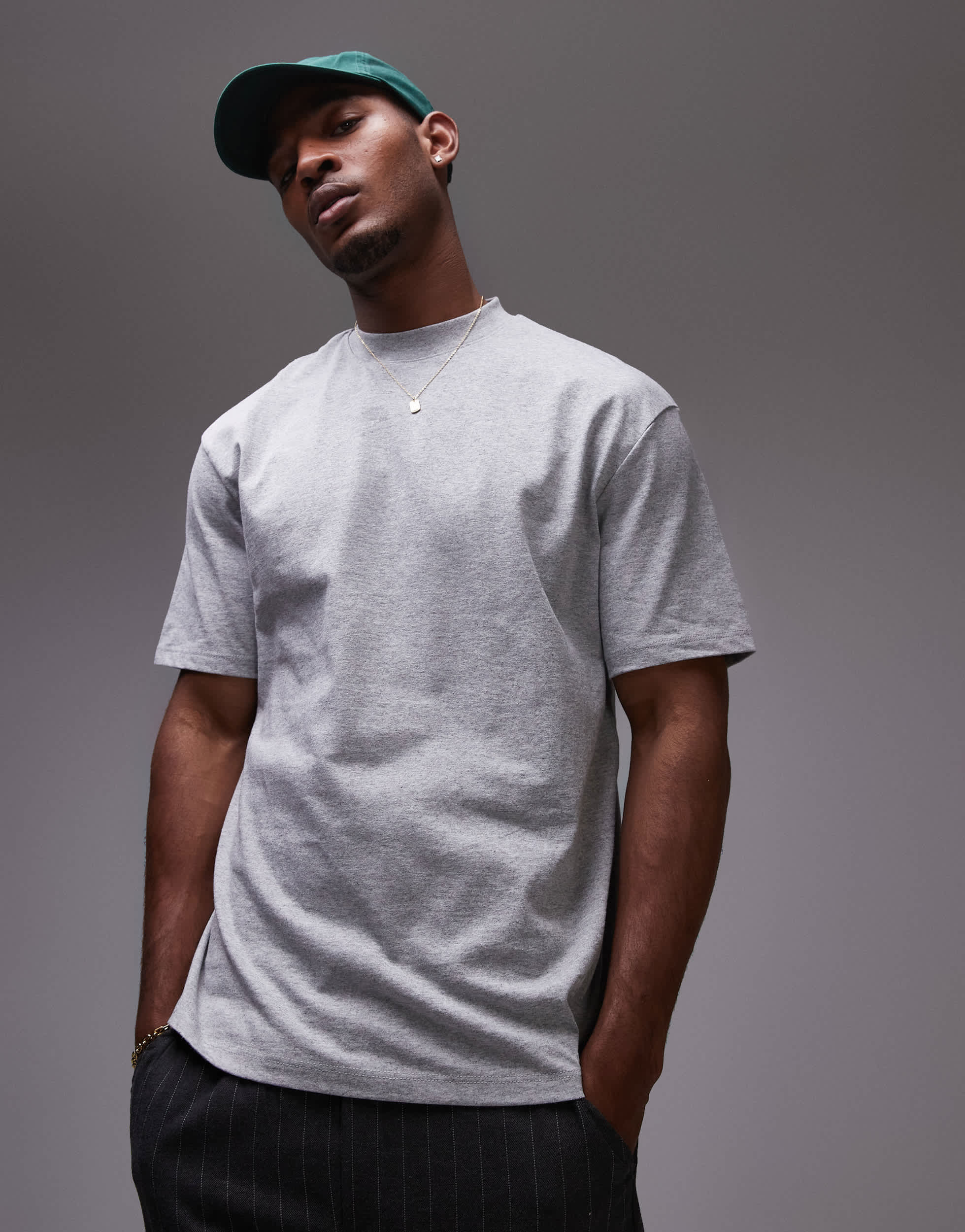Topman relaxed fit t-shirt in grey marl