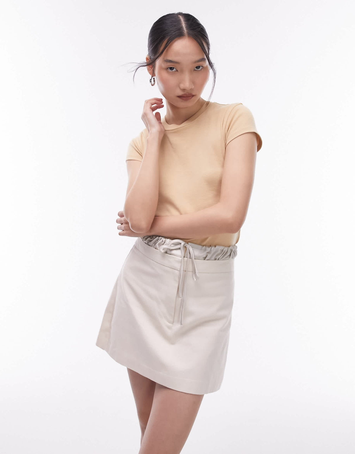 Topshop everyday tee in neutral 
