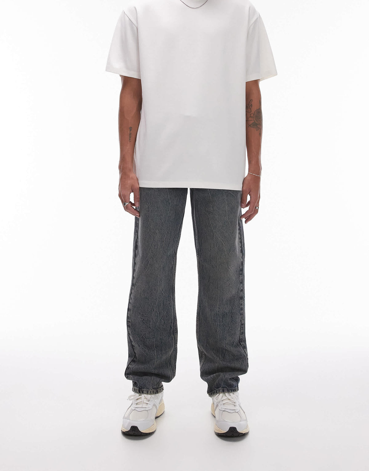 Topman straight jeans in marbled blue