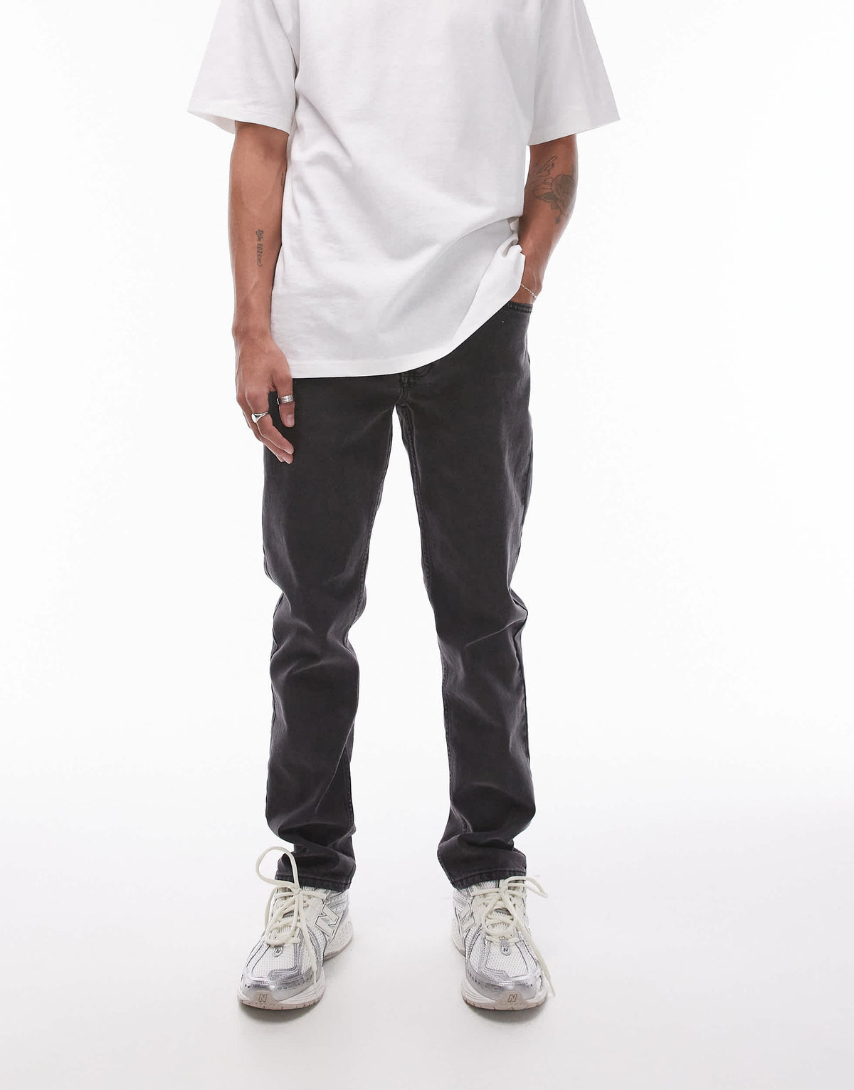 Topman slim jeans in washed black