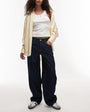 Topshop low rise relaxed jean in raw indigo