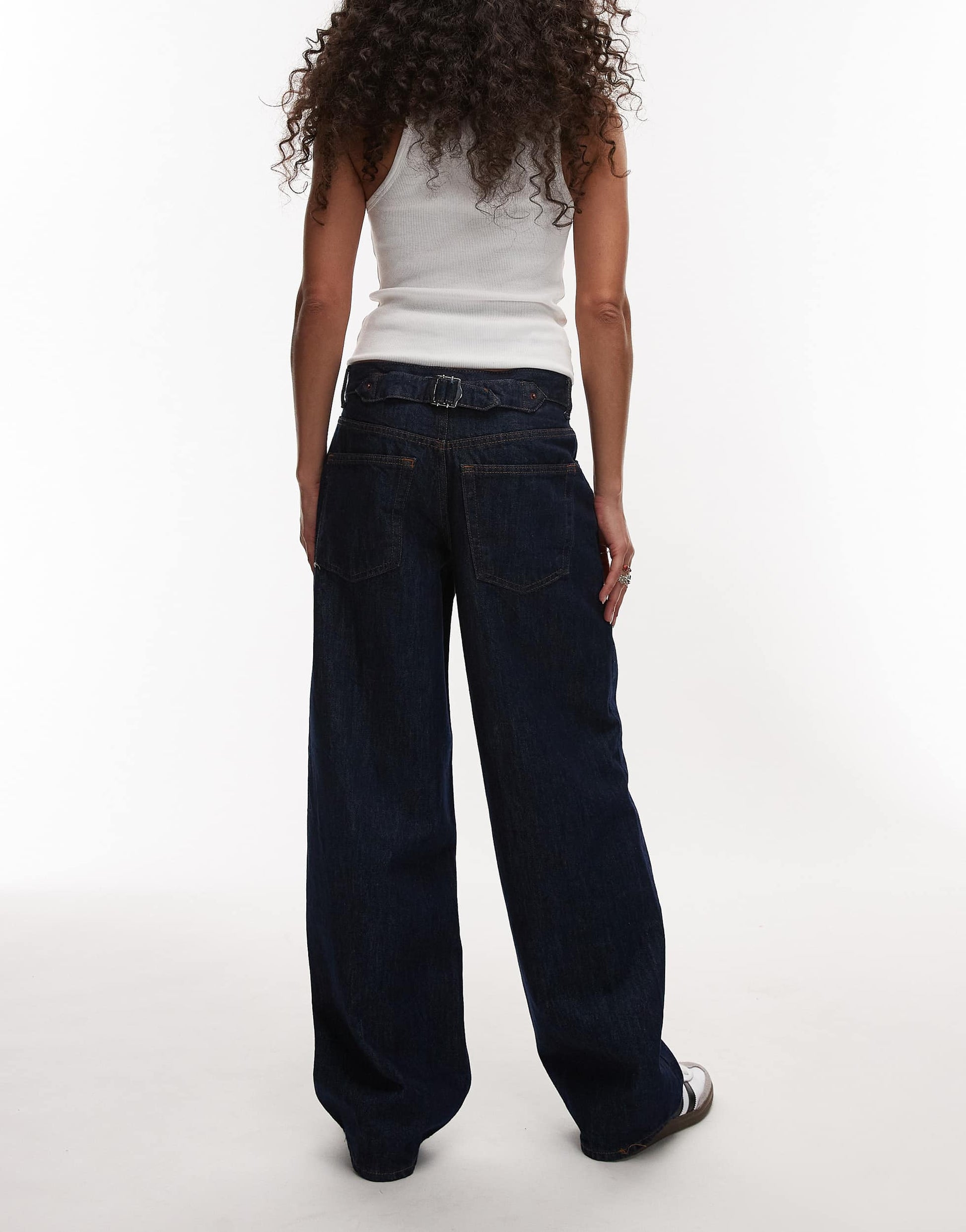 Topshop low rise relaxed jean in raw indigo