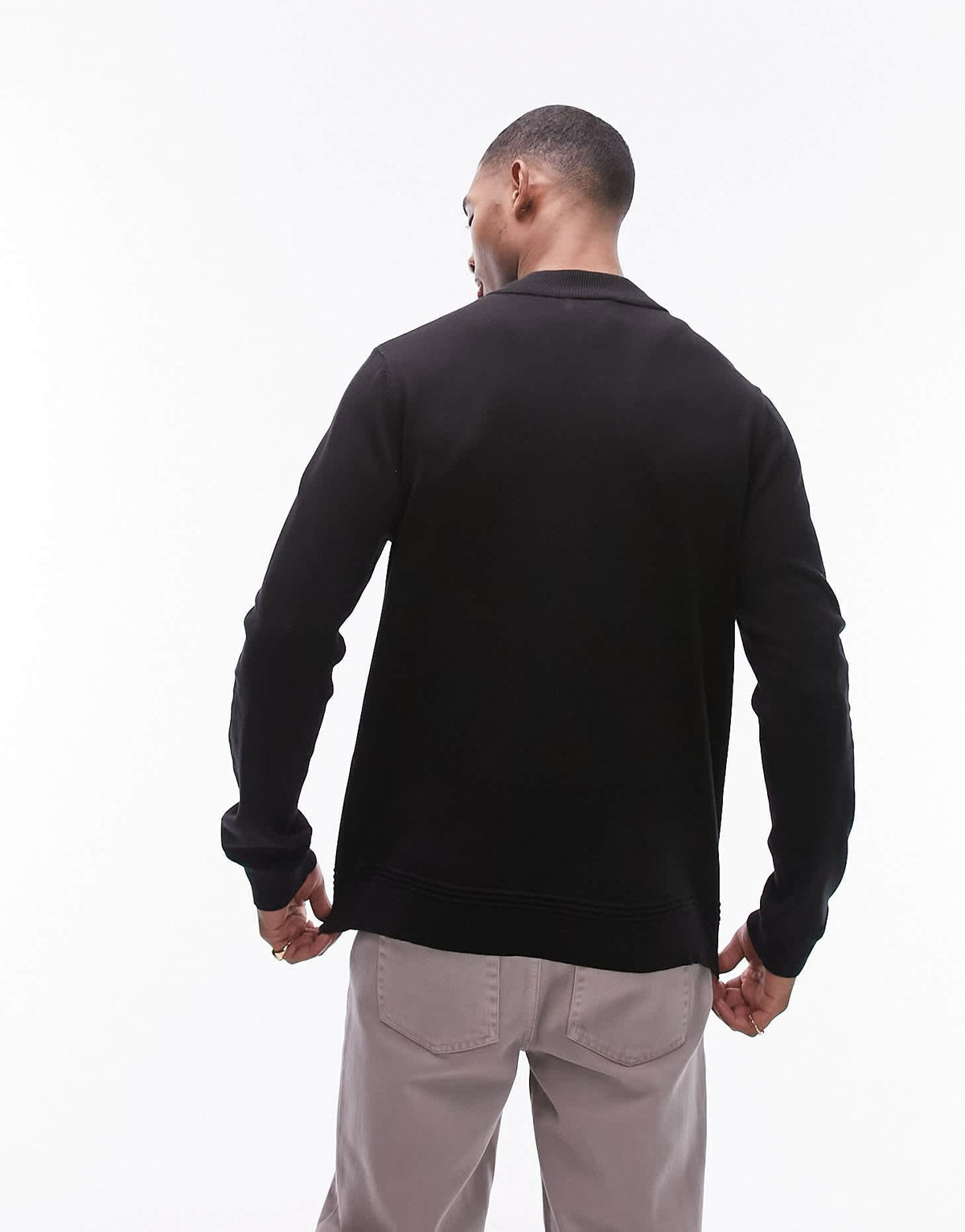 Topman essentials 1/4 zip in black