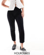 Topshop Hourglass mid rise straight cropped jean with raw hem in black