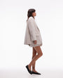 Topshop wool look blazer coat in oatmeal