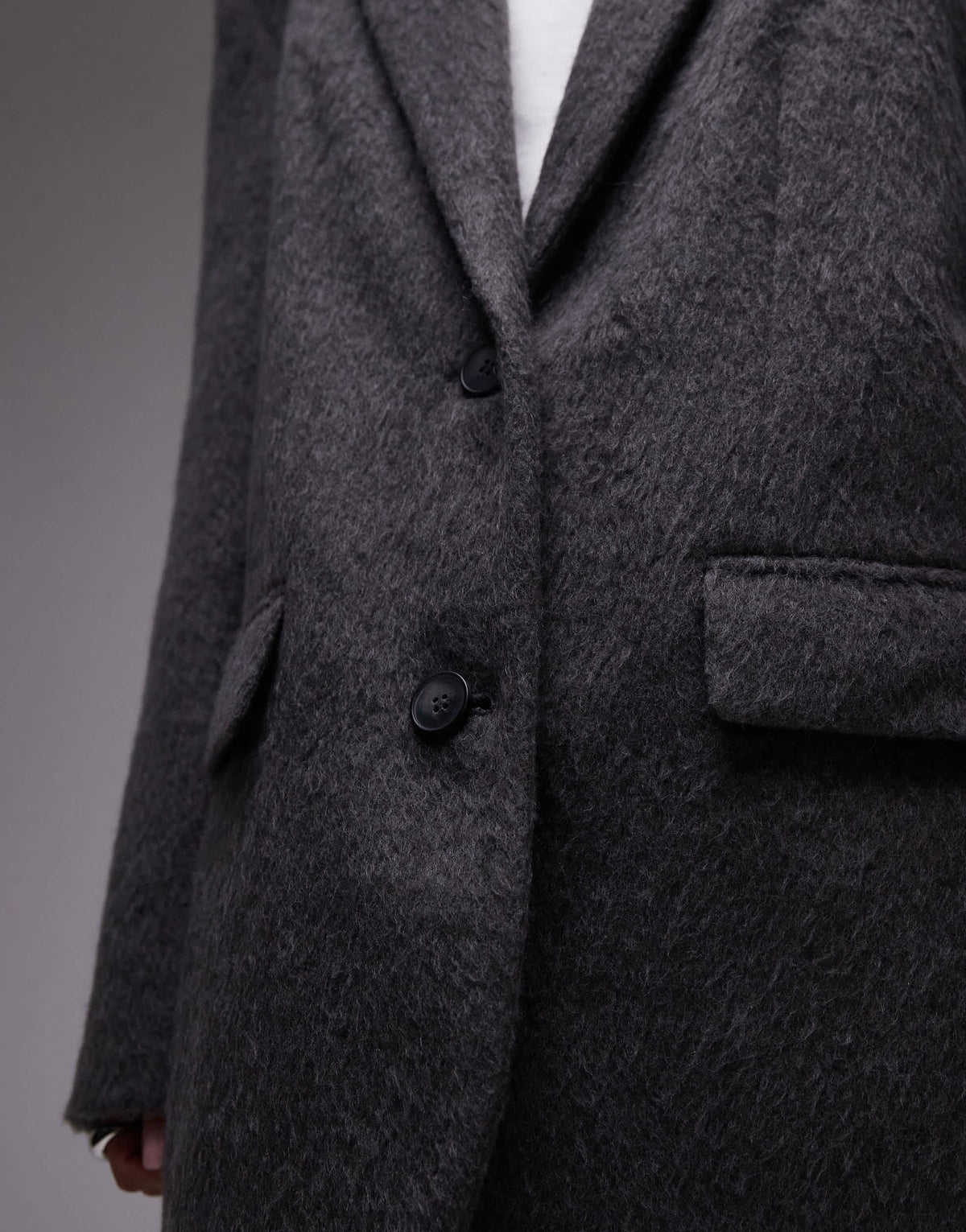 Topshop brushed wool look blazer coat in grey