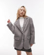 Topshop Petite brushed wool blazer in grey