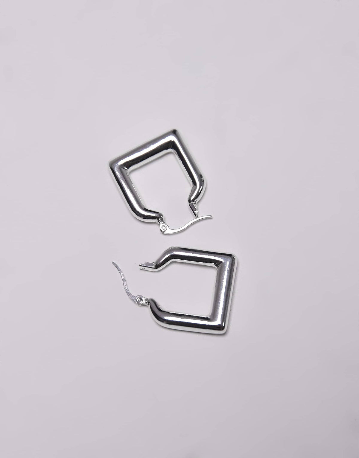 Topshop Elodie square hoop earring in silver plated