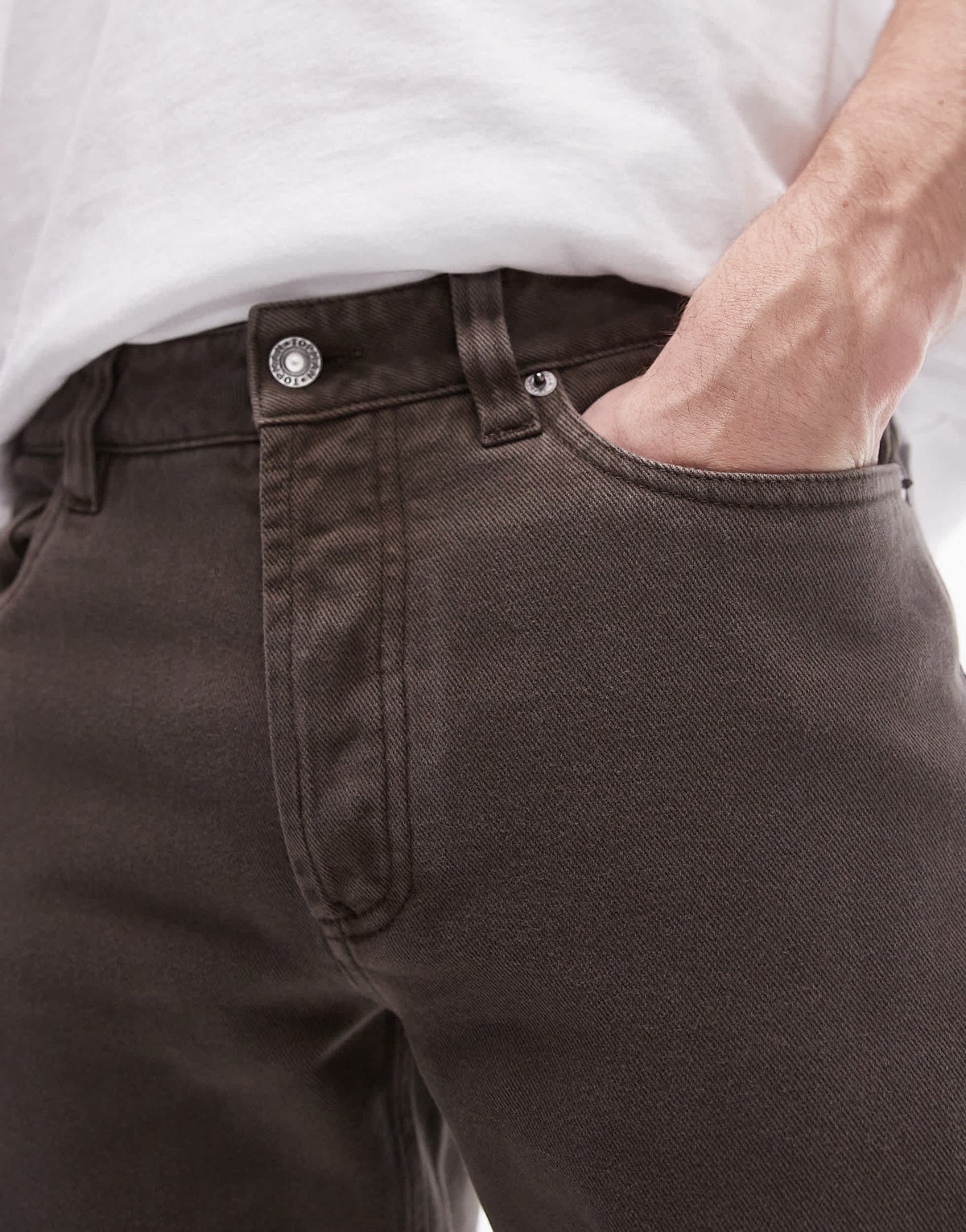 Topman straight jeans in dark olive