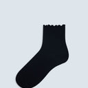 Topshop ribbed frill socks in black