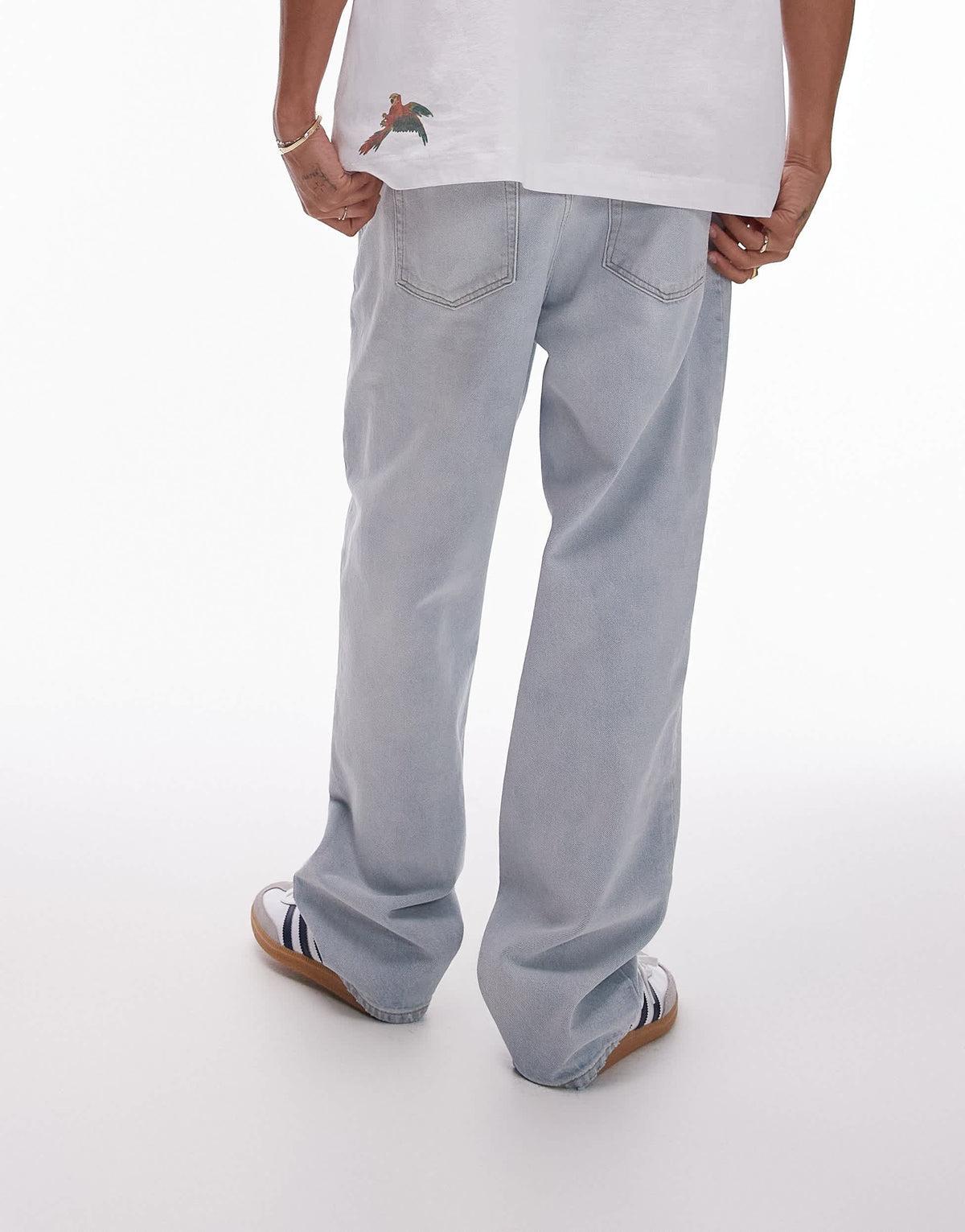 Topman straight jeans in bleach wash