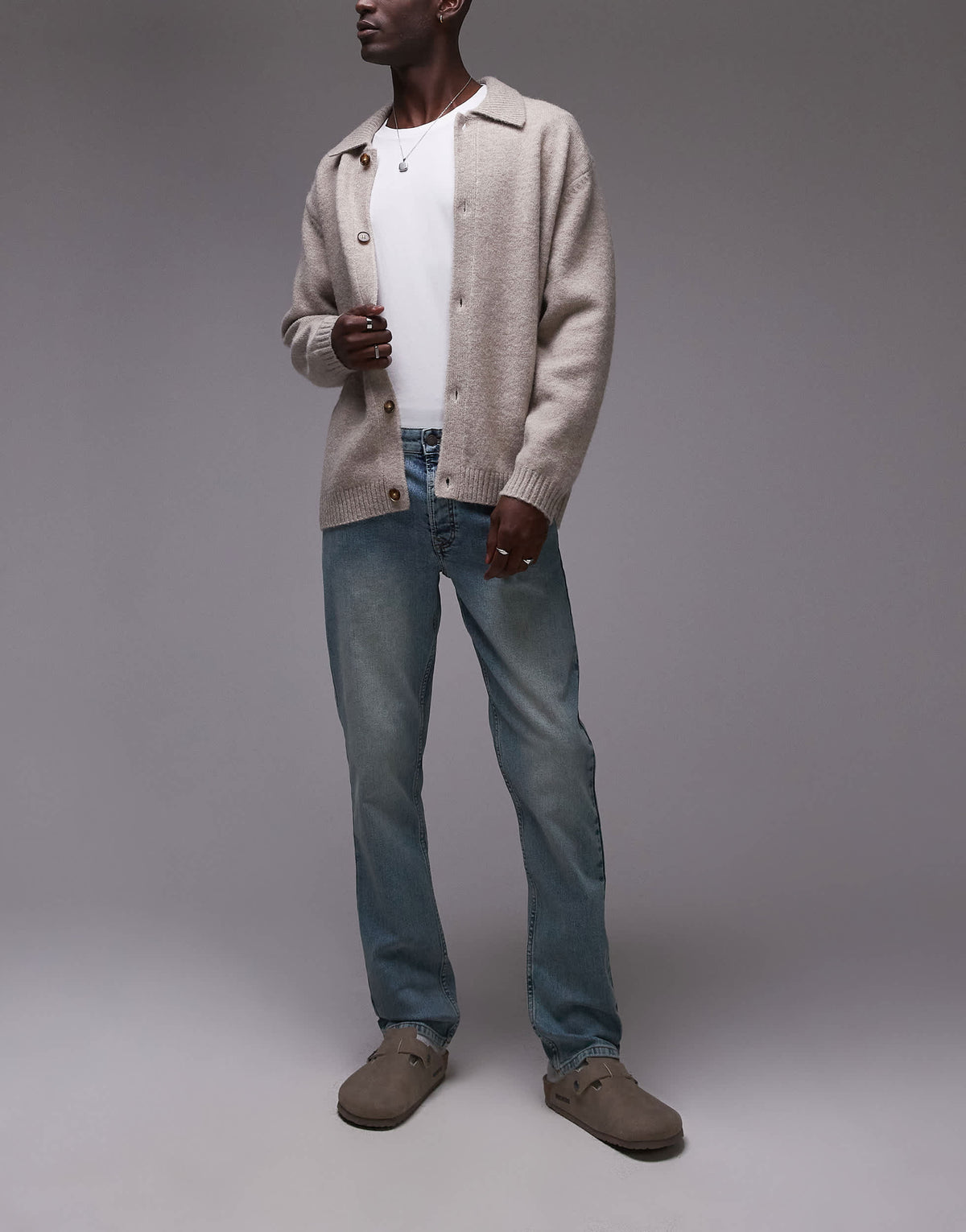 Topman slim jeans in tinted light blue
