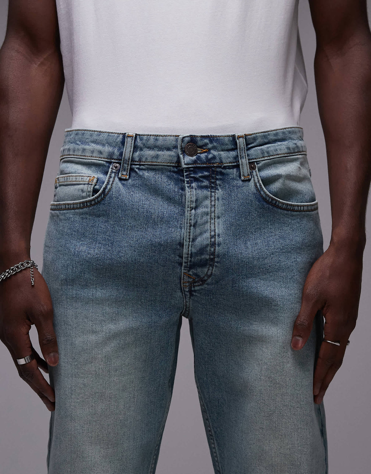 Topman slim jeans in tinted light blue