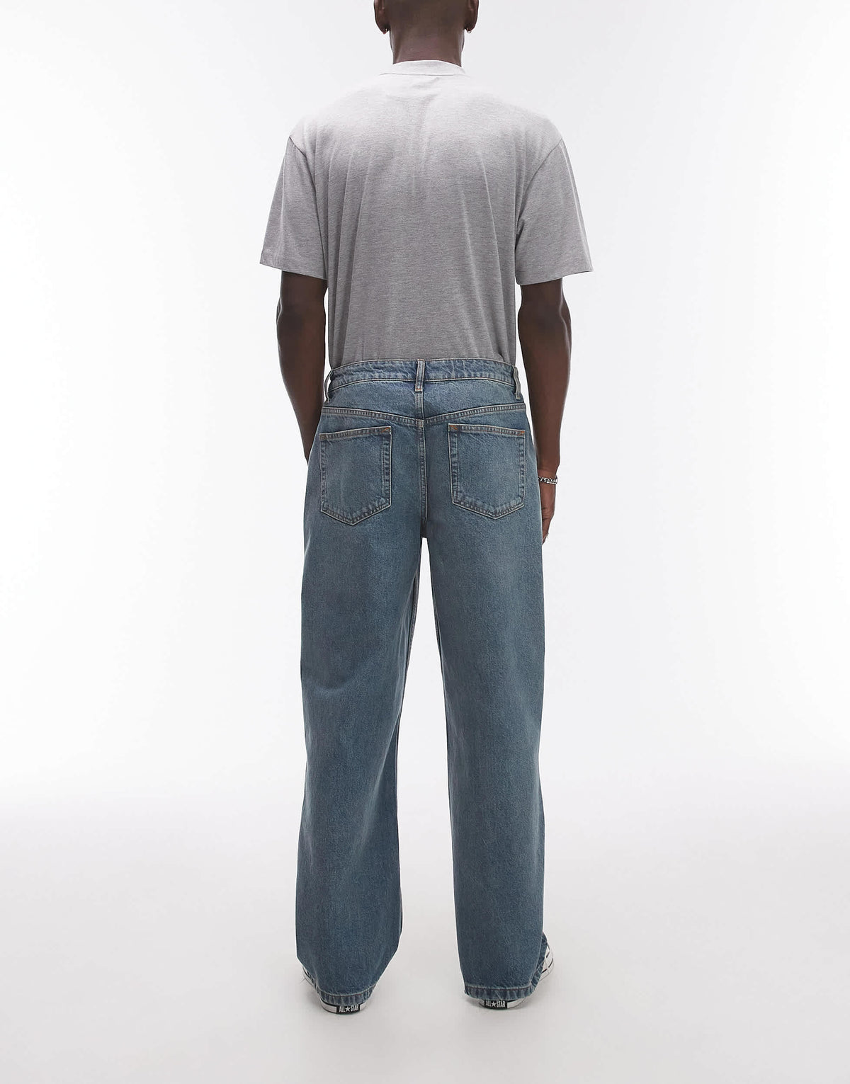 Topman baggy jeans in vintage mid wash