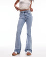 Topshop Jamie Flare high rise jeans in bleach