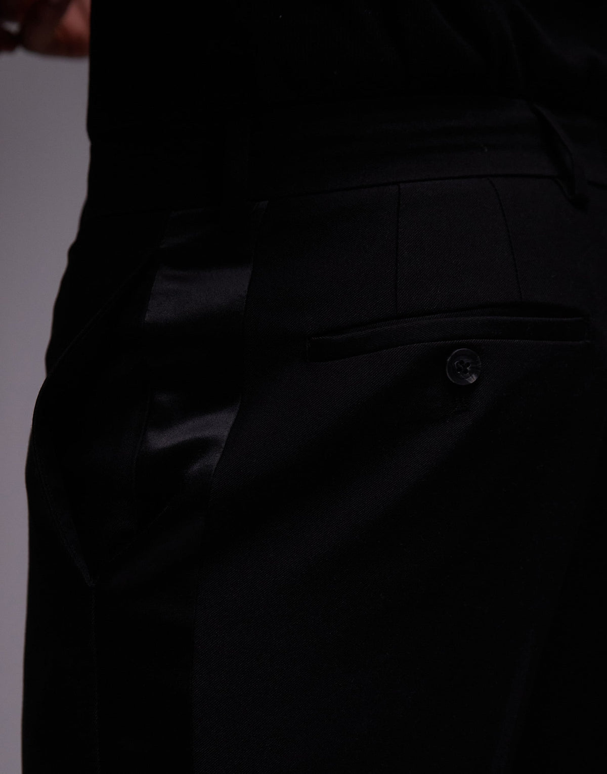 Topman slim tux suit trousers in black