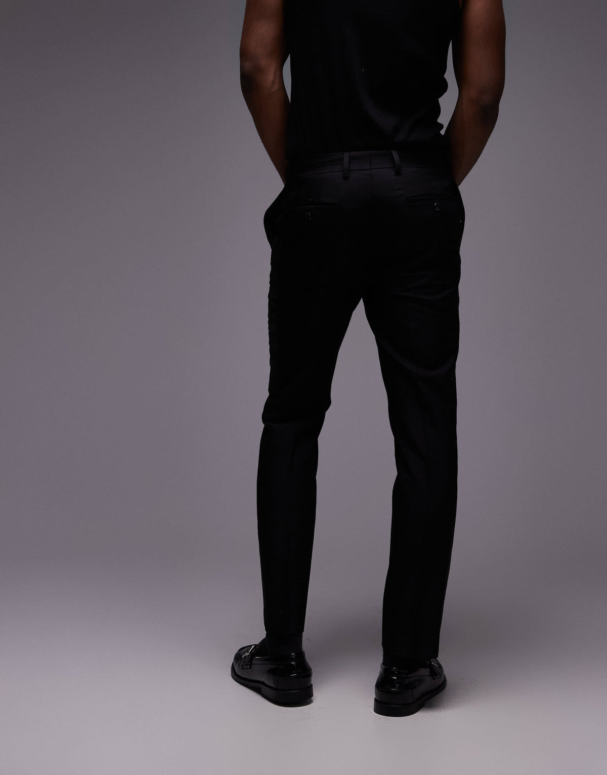 Topman slim tux suit trousers in black