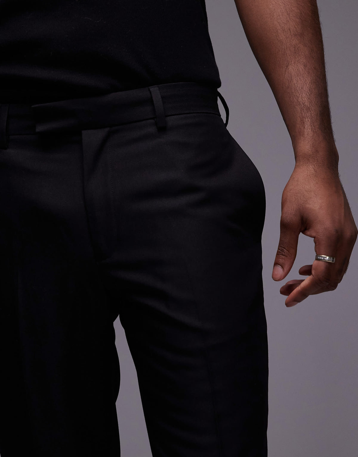 Topman slim tux suit trousers in black