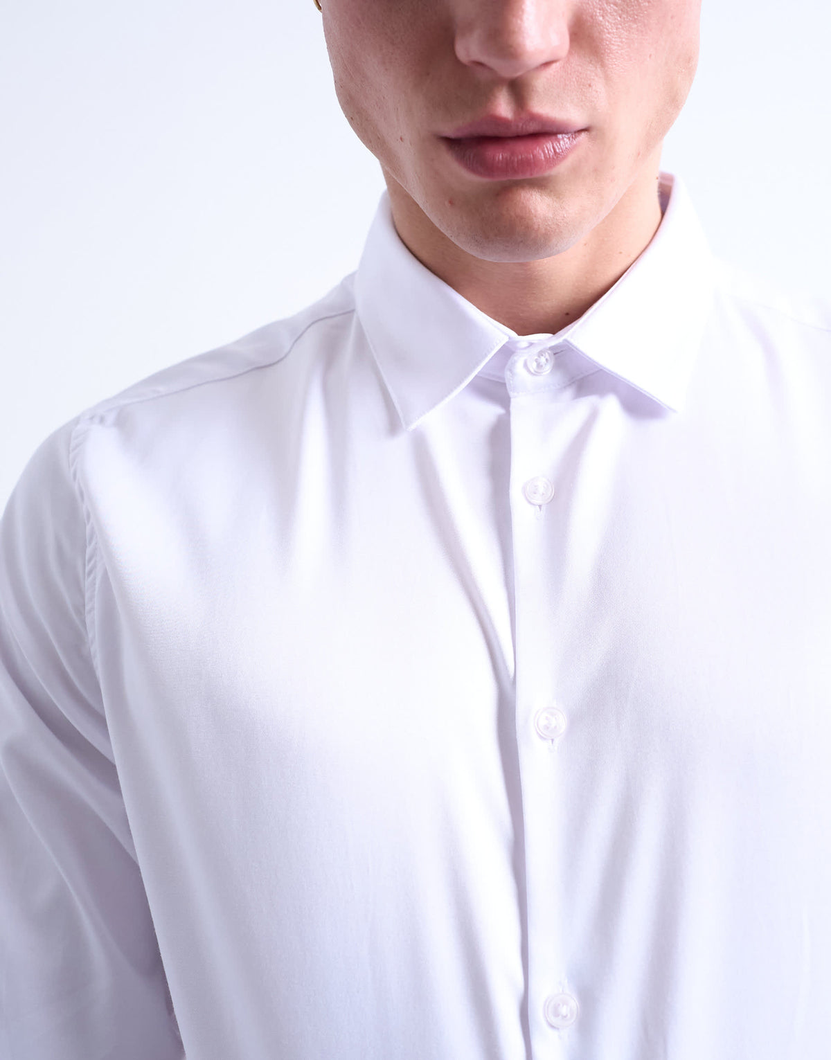 Topman long sleeve formal slim sateen shirt in white