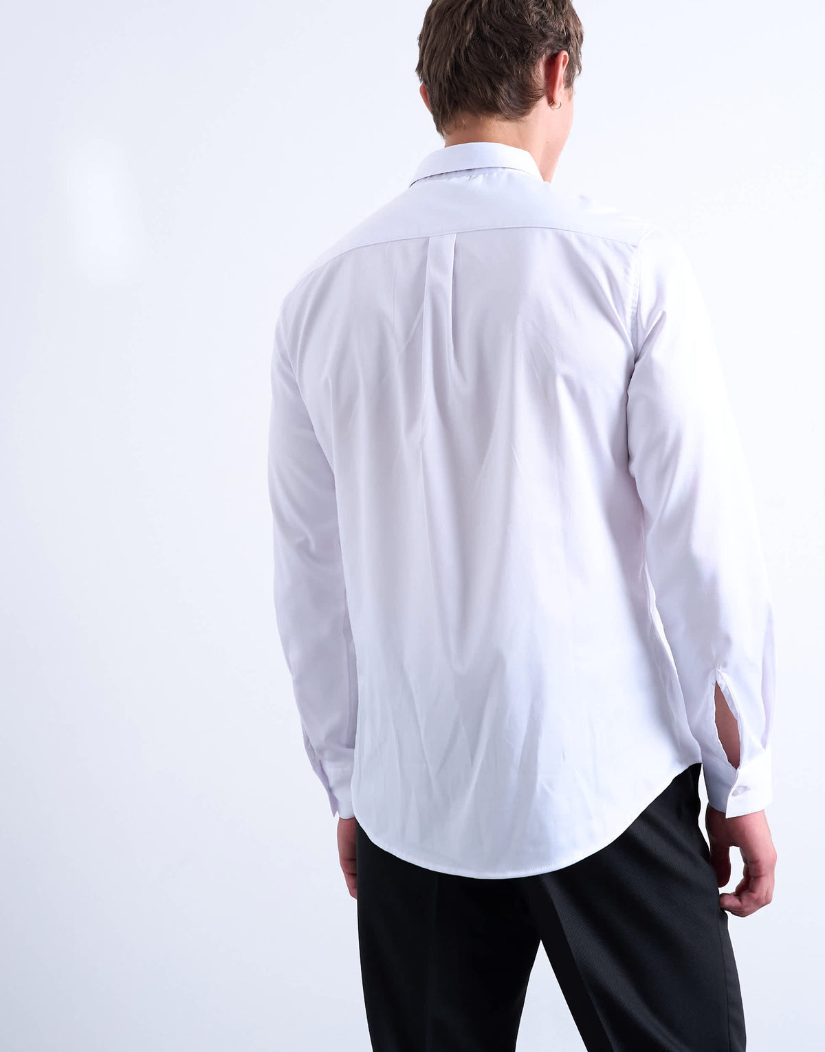 Topman long sleeve formal slim sateen shirt in white