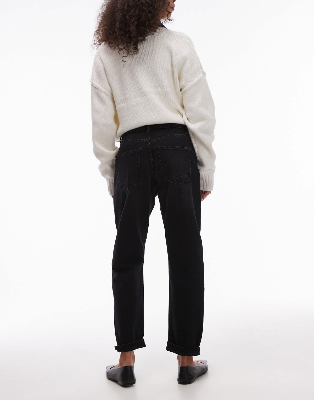 Topshop Original Mom high rise jean in washed black