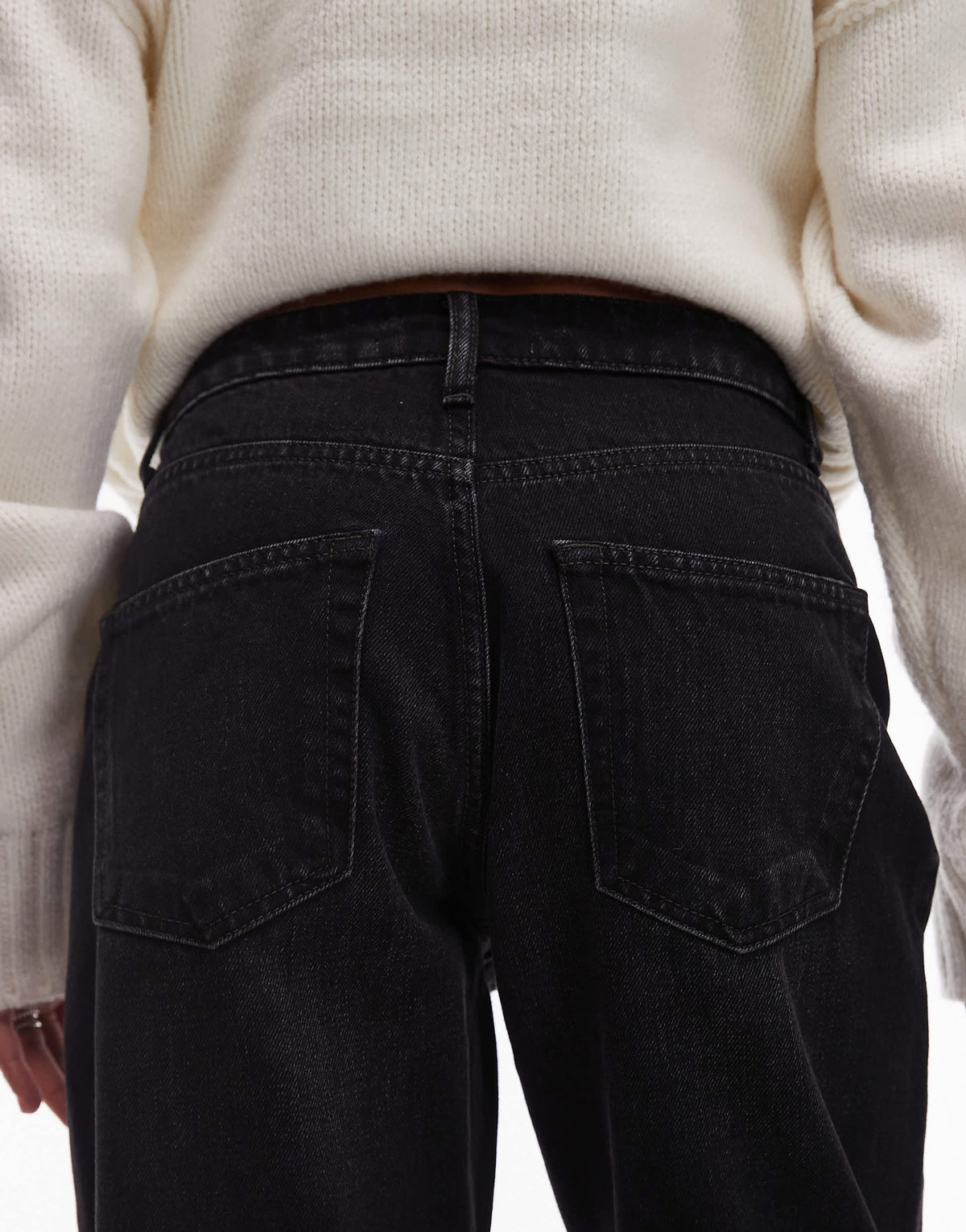 Topshop Original Mom high rise jean in washed black