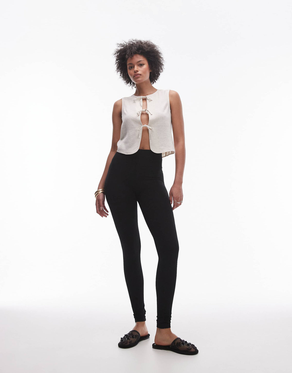 Topshop Tall high waisted legging in black