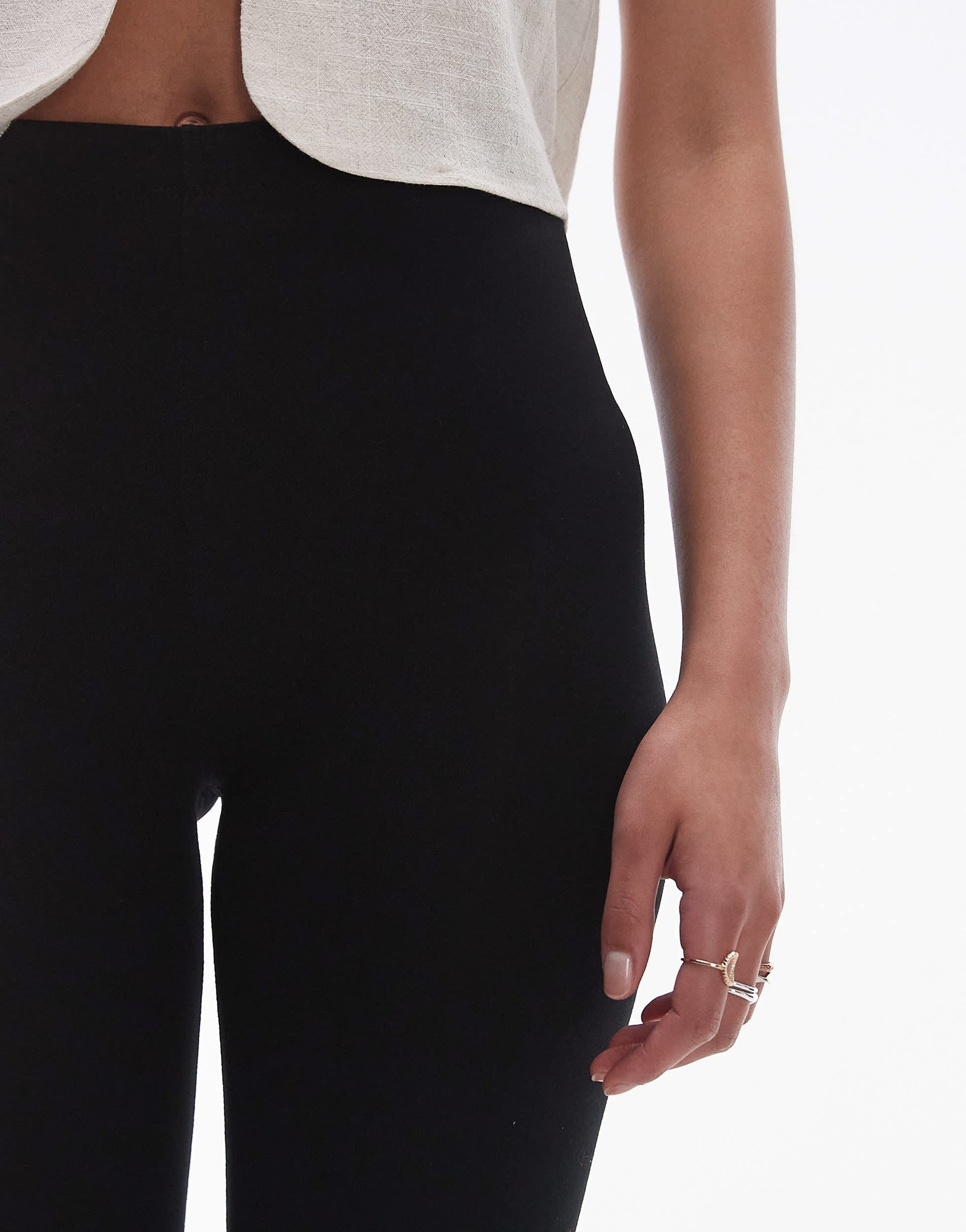 Topshop Tall high waisted legging in black