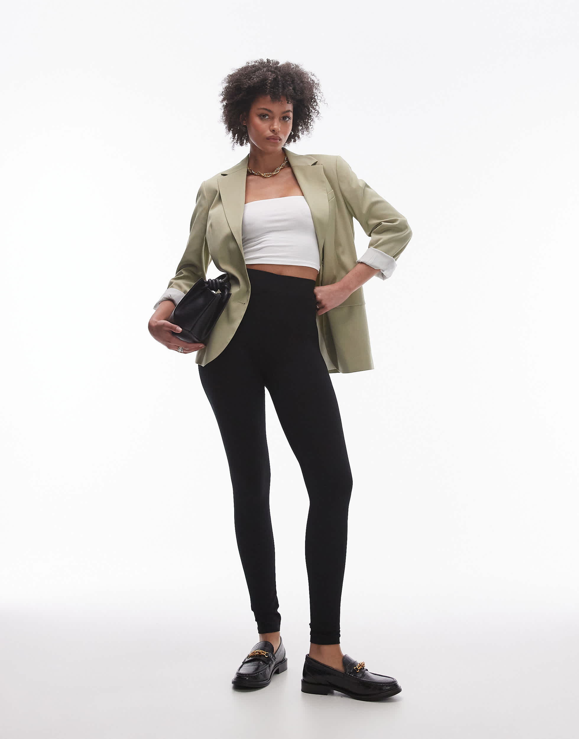 Legging noir Topshop Tall basique longueur cheville