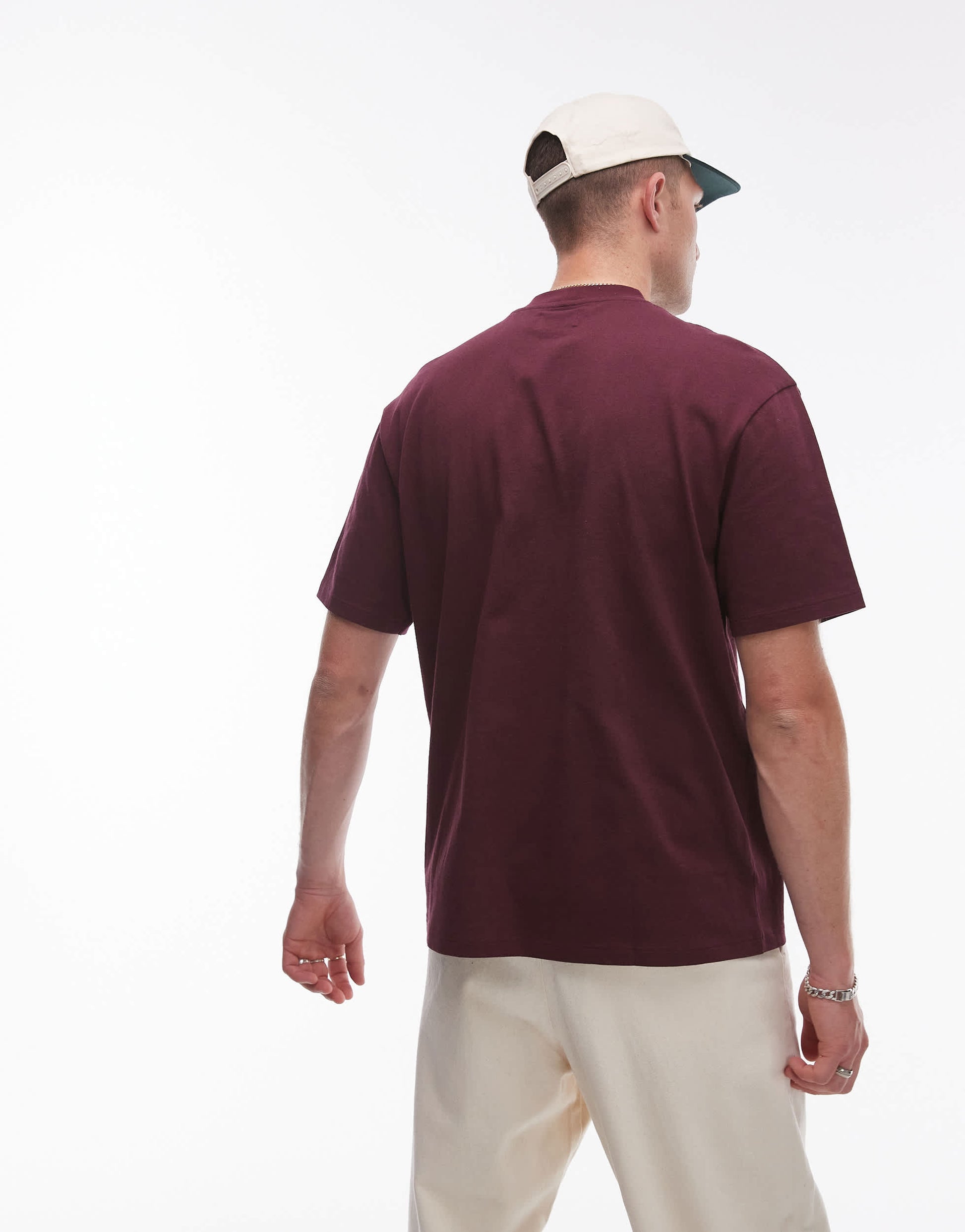 Topman relaxed fit t-shirt in burgundy